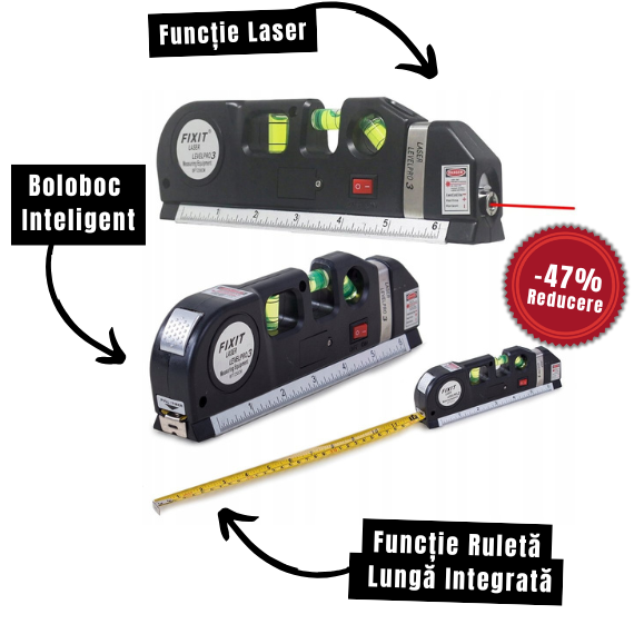 Boloboc Inteligent cu Laser și Ruletă Integrată