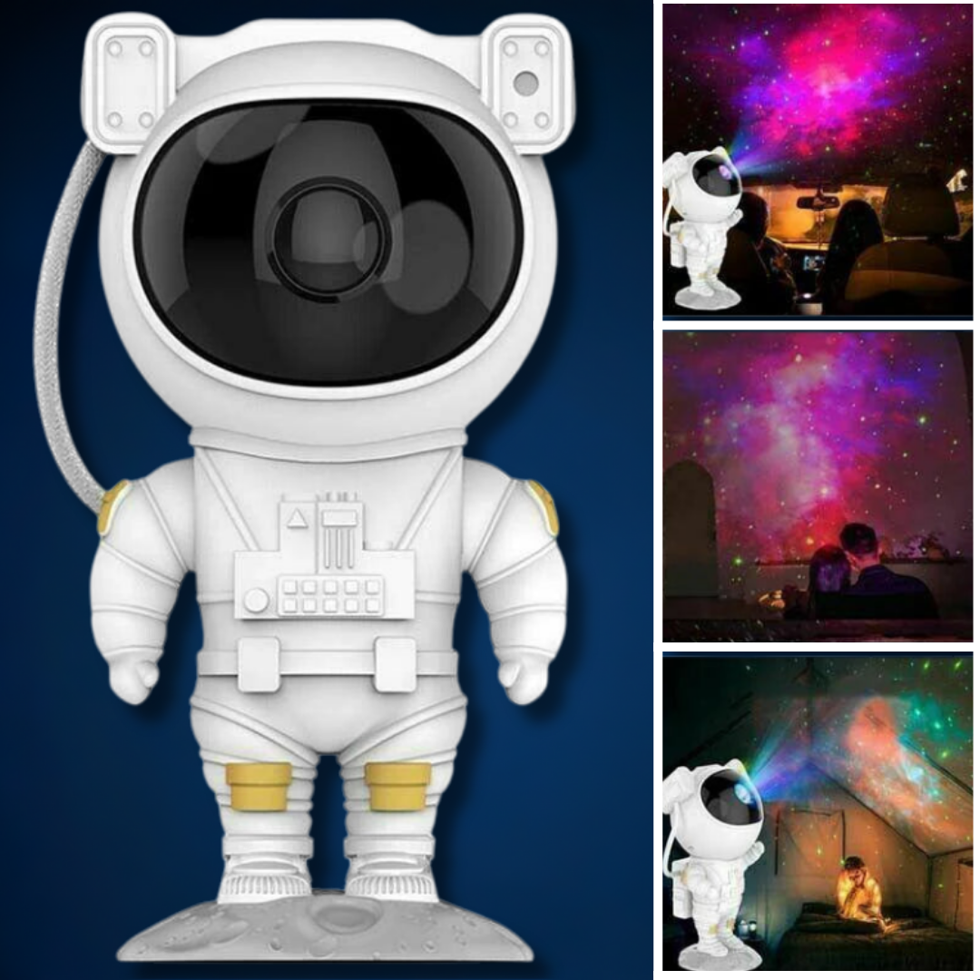 Proiector LED În Formă De Astronaut Cu Proiecție De Stele Și Galaxii
