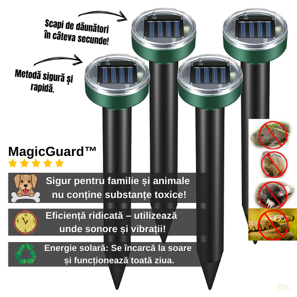 MagicGuard™  Aparat Solar cu Ultrasunete Anti-Dăunători