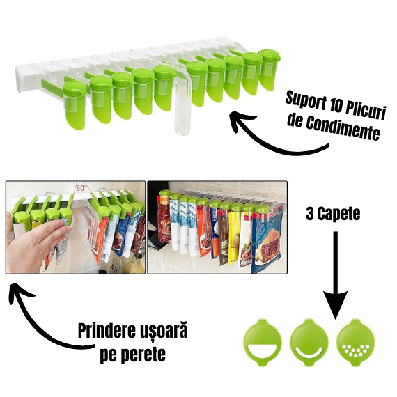 Suport pentru 10 plicuri de condimente